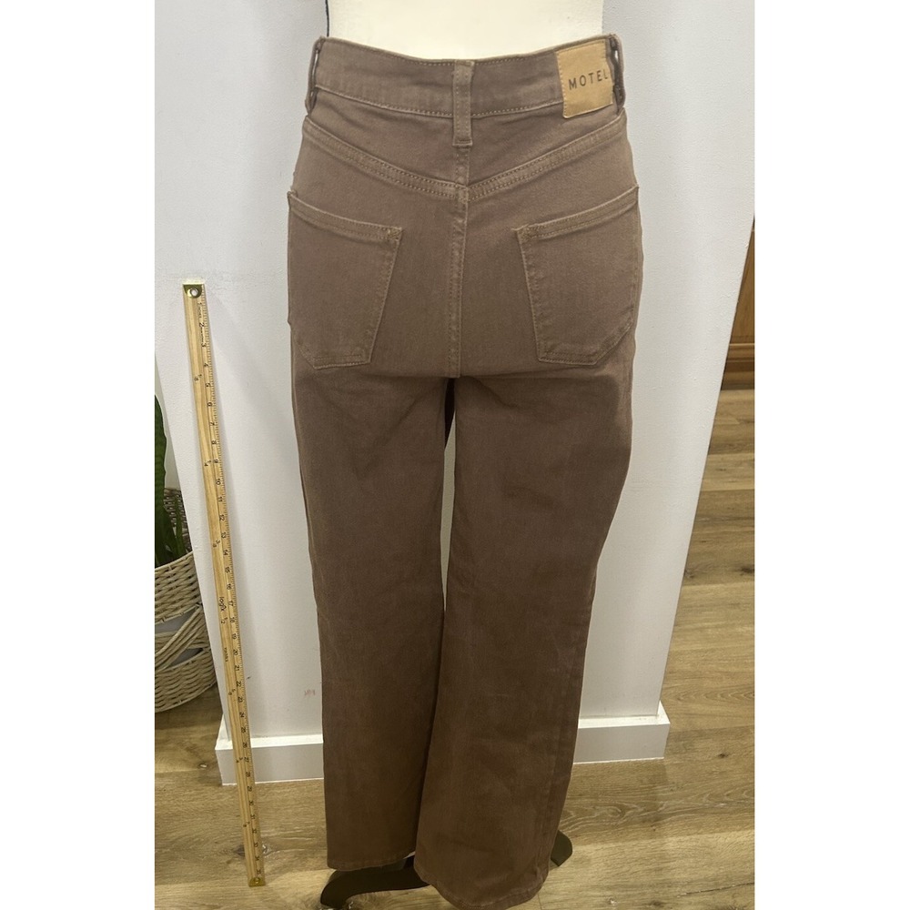 Motel Rocks Wide Leg High Rise Jean Size S Brown Color - Picture 3 of 12